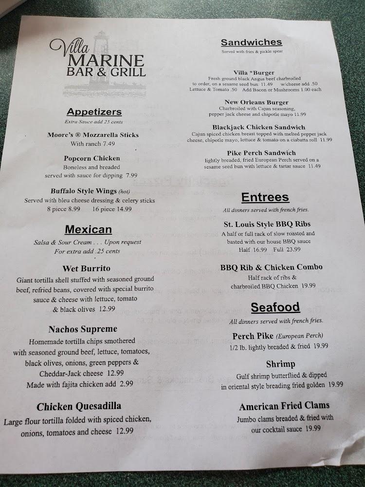 Villa Marine Bar & Grill Menu image 2